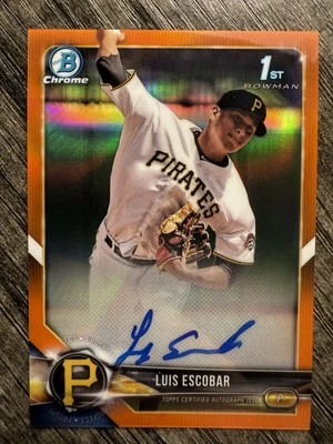 2018 Bowman Chrome Prospect Auto Orange Refractor /25 Luis Escobar #CPA-LE Auto - Image 1 of 2