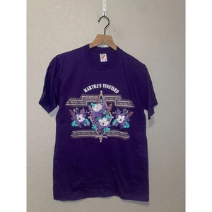 Camisa De Colección Marthas Vineyard Flores Silvestres Púrpura Gráfico Años 90 Camiseta De Colección Años 90 M - Imagen 1 de 12