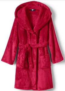 Lands' End size 6 red plush cozy robe kids - Picture 1 of 8