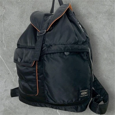 Mochila de cordão PORTER Tanker nylon preto Yoshida Japão mochila usada - Imagem 1 de 4