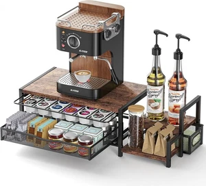 2-Tier Coffee Pod K Cup Holder for 60 Pods Drawer Organizer with Sliding Storage - Picture 1 of 3
