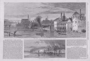 Impresión antigua 1867 - YORKSHIRE MALTON INUNDACIÓN ESTACIÓN DE TREN (224) - Imagen 1 de 1
