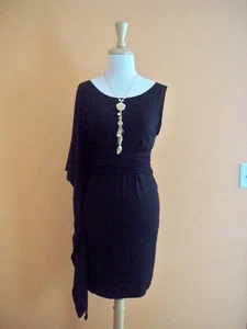 Abito nero asimmetrico manica kimono Max Studio taglia S nuovo  - Foto 1 di 7