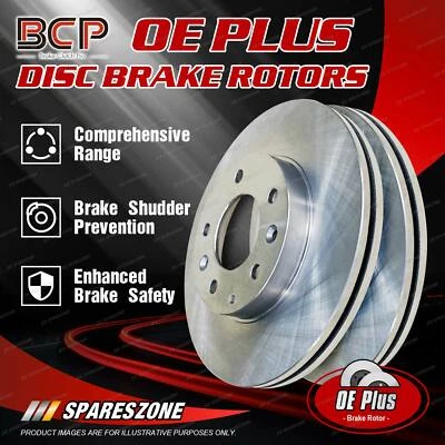 Front Pair Disc Brake Rotors for Porsche Cayenne 03-on BCP Brand Premium Quality - image 1 of 4
