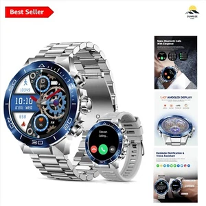 Smart Watch for Men 1.43" AMOLED, Call, 24h Health, 100+ Sports, Dual-Strap - Picture 1 of 11