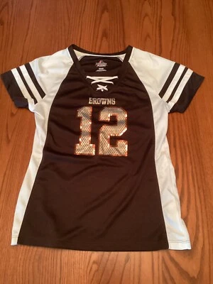 Camiseta para mujer Cleveland Browns #12 de Majestic Foto 1 de 4