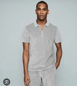 Reiss Dalston Towelling Zip Neck Polo size M medium - Picture 1 of 8