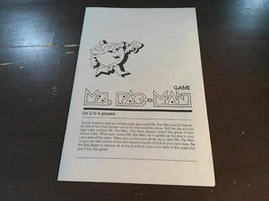1983 Ms. Pac-Man Board Game Replacement Instructions Lot# CM - Picture 1 of 2