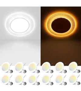 Amico 12 Pack 5/6 Inch 5CCT LED Recessed Can Light w Night Light 2700K/300.239 - Picture 1 of 11