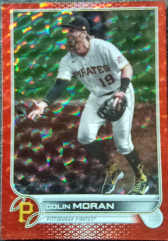 2022 Topps MLB SERIE 1 Orange Foilboard /299 Card #317 COLIN MORAN Pirates - Image 1 of 4