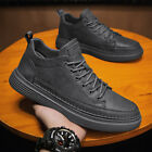 Men's Casual High Top Lace Up Boots Flats Pu Leather Comfort Office Shoes