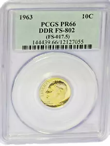 1963 PROOF Roosevelt 10c - DDR FS-802 (FS-017.5) PCGS PR66 - Picture 1 of 4