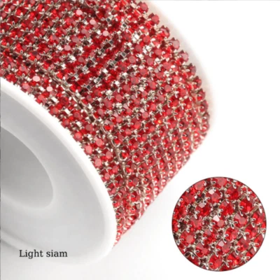 Cadena de 10 yardas SS6-SS16 Color Vidrio Estrás en Base Plateada Cristal Hágalo Usted Mismo Artesanía Foto 1 de 4