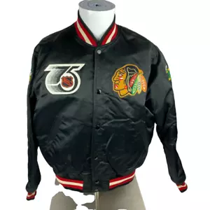 Blackhawks Starter Bomber Jacket Mens Medium NHL Vintage - Picture 1 of 12