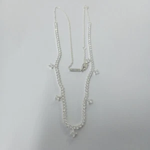 Collana Pandora in argento sterling scintillante 43 cm collier a goccia - Foto 1 di 4