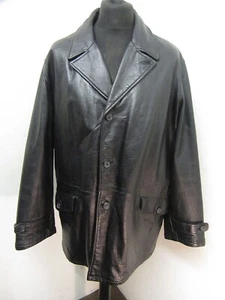 GIACCA TRENCH PEA VINTAGE ARMANI IN PELLE TAGLIA 42 O XL - Foto 1 di 19