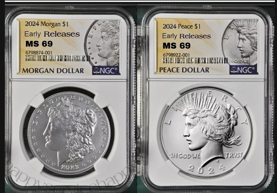 2024 Morgan & Peace Silver Dollar Uncirculated NGC MS69 Early Releases  Presale% - Image 1 of 1