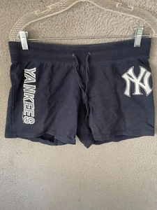 Girls Youth 5th& Ocean NY Yankees Sweat shorts Black, Logo, Tie Waist Size 18 - Picture 1 of 6