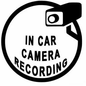 In Car Camera Recording Vinyl Decal Stickers Car Window Video Taping USA Seller - Picture 1 of 3