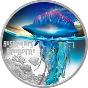 Moneda de Plata Deadly and Dangerous Australia's Bluebottle Medush 2024 $1 1 oz - Imagen 1 de 4