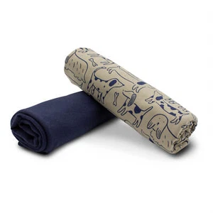 Stoffpaket 0,5m Jersey+ 0,5m Bündchenstoff Nähen Kinderkleidung Set 14 Dogs Navy - Bild 1 von 7
