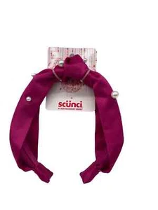 Scunci Headband Magenta Color With White Pearls Headband 1 Inch Wide 34256 - Picture 1 of 1
