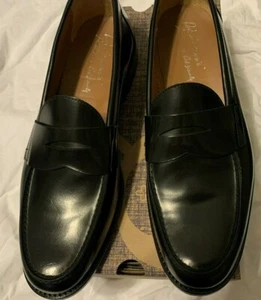 Antonio Maurizi Leather Penny Loafer BLACK HAND MADE IN ITALY 12 - Picture 1 of 12