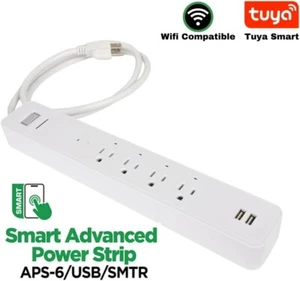 2 PACK - MaxLite Smart Power Strip 4 Outlet USB Surge Protector - Google & Alexa - Picture 1 of 4
