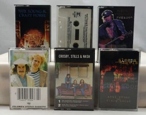 Simon Garfunkel Neil Young Crazy Horse Crosby Stills Nash Cassette Tape Lot x6 - Picture 1 of 8