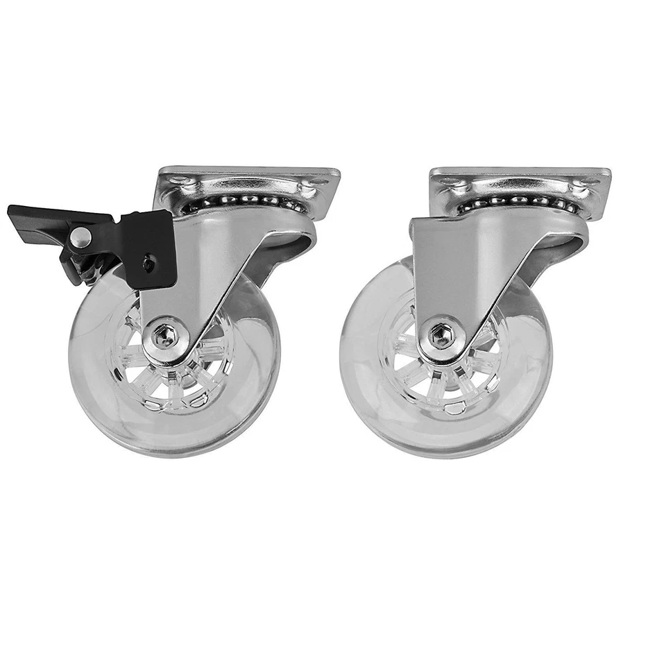 RUOTA RUOTE TRASPARENTI TRASPARENTE FRENO ROTELLA 3,5 5 CM CARRELLO MOBILI SEDIE - Immagine 1 di 1