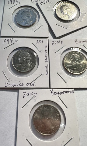 1985 To 2010 Washington Broadstrike / Dbling Error Lot ~~ All Coins Shown ~~ I10 Cover