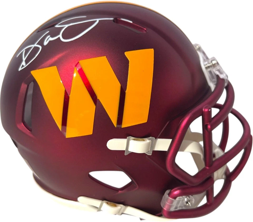 DAN QUINN SIGNED WASHINGTON COMMANDERS FOOTBALL MINI HELMET JSA - Image 1 of 3