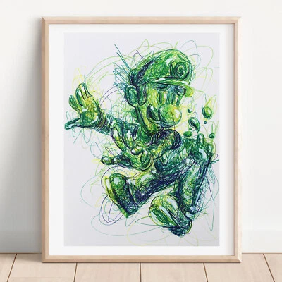 Gooigi шариковая ручка печати, особняк Луиджи художественный плакат - Изображение 1 из 3