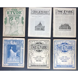 1900 The Etude Music Magazine 10 issues LOT from 1900s Antique Ads SHEET MUSIC - Picture 1 of 22