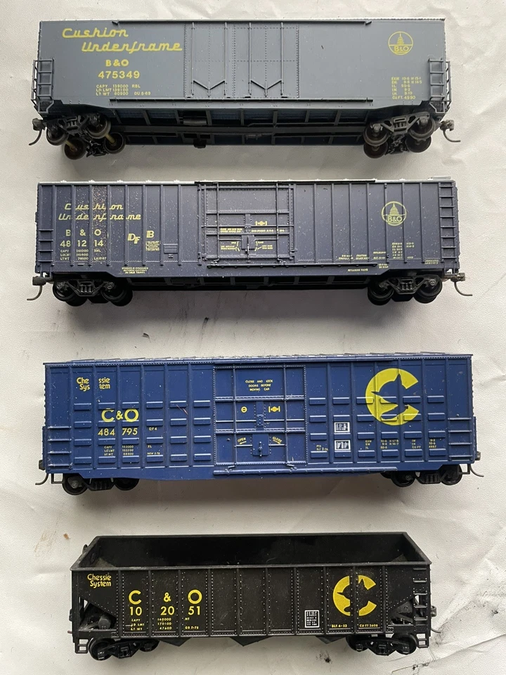 ho scale lot of 4 B&O and C&O cars Cushion Underframes and hopper - Image 1 of 4