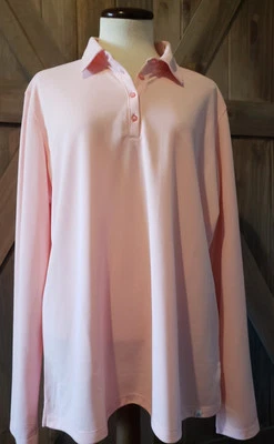 NWT Lady Hagen Womens Polo 2XL Pink LS Golf Pique XXL Pink Dri Fit UVP  - Image 1 of 4