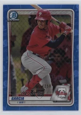 2020 Bowman Chrome Prospects Blue Refractor /150 Luis Garcia #BCP-126 - Image 1 of 2