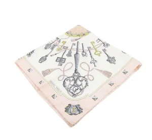 Hermes Luxury Size 40 Pink And White Scarf With Tags And Box - Picture 1 of 5
