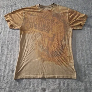 Jimi Hendrix Grafik T-Shirt braun/olivgrün Größe M 100% Baumwolle - Bild 1 von 9