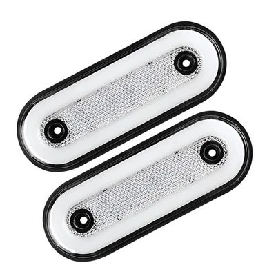 2x White Side Marker Light LED Indicator Lamp For RV Trailer Truck Lorry - Image 1 of 4