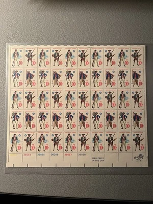 Scott #1565-68 10c Revolutionary War Uniforms Full Sheet of 50 MNH OG - Image 1 of 2