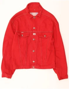 VINTAGE Mens Denim Jacket UK 40 Large Red BV25 - Picture 1 of 3