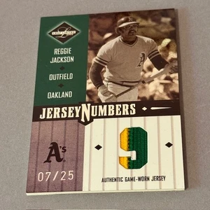 Vintage Reggie Jackson Game Used Worn Jersey Logo Patch /25 sp 2003 Leaf DOUBLE - Picture 1 of 4