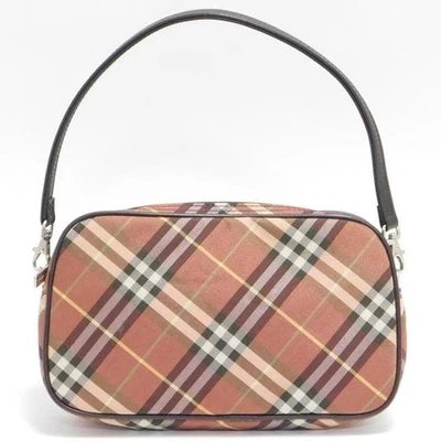 Burberry Blue Label Mini Handbag Nylon Leather Kusumi Pink Brown #EK ZHA - Image 1 of 4