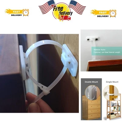 6 Pack Adjustable Anti-Tip Furniture Wall Anchor Straps for Safety - Kids & Pets - Image 1 of 4