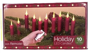 Juego de velas de clip LED de vacaciones de 10 piezas con control remoto de GERSON - Imagen 1 de 5