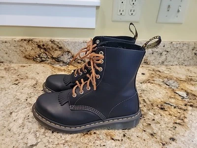 Botas de Combate Dr. Martens 1460 Pascal Mujer US 9 Abruzzo Cuero Negro - Nuevas Foto 1 de 4