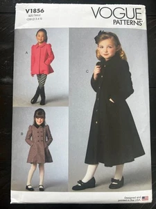 UNCUT Vogue V1856 Girls Lined & Fitted Jacket or Coat (2-8) Sewing Pattern - Picture 1 of 8