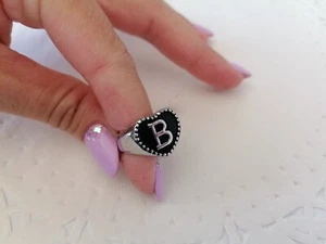 Anello acciaio donna lettera iniziale B - Picture 1 of 1