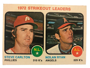 1973 Topps 1972 Strikeout Leaders - Steve Carlton/Nolan Ryan Philadelphia